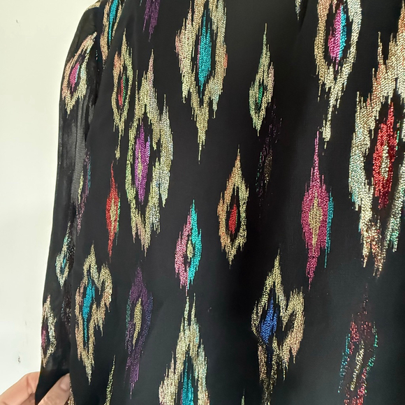 Vintage Glitter Blouse | Sparkly Party Top | Size Small Petite - Picture 10 of 11